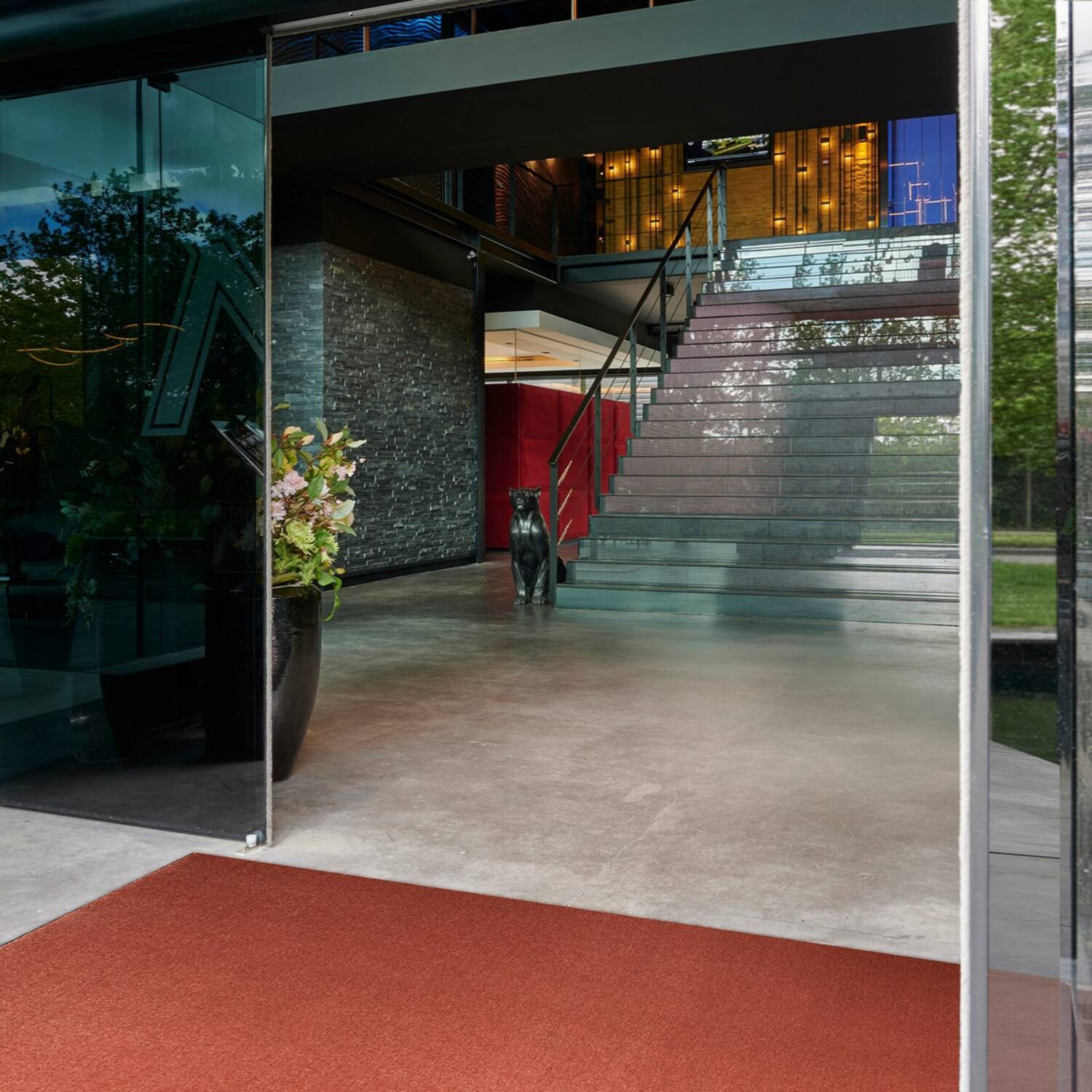 INTR. Moist Schoonloopmat | Baksteenrood | 135cm